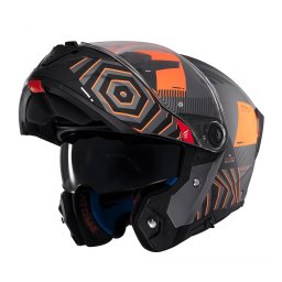 Casca MT Helmets Atom 2 SV Strange - Flip-up, gri portocaliu, Ochelari soare incluși, ECE 22.06