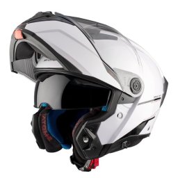 Casca MT Helmets Atom 2 SV - Flip-up, alb lucios, Ochelari soare incluși, ECE 22.06