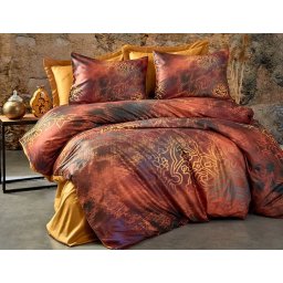 Set husa pilota + 2 fete de perna, microsatin poliester/bumbac, 240x220 cm + 2x60x60 cm, imprimare 3D, lavabil 30°C, multicolor - Verificat A · Re-Bloom