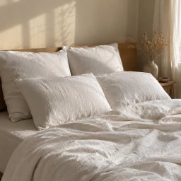 Perna Premium Linen cu Lana Merino 100% LanaWool 50x70 cm Fermitate Medie 700 g Exterior 100% In fin, cu fermoar, Alb