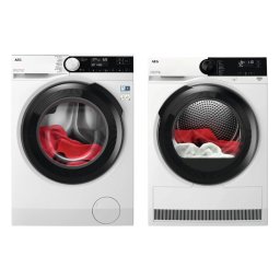 Set AEG LFR73944CE + TR7284E – Masina de spalat 9 kg, 1400 rpm, Wi-Fi, ProSteam, ProSense, Motor Inverter + Uscator 8 kg, Pompa de caldura, Inverter, SensiDry, Clasa C