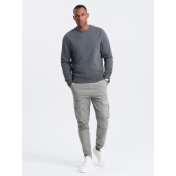 Ombre BASIC men's non-stretch cotton sweatshirt - graphite