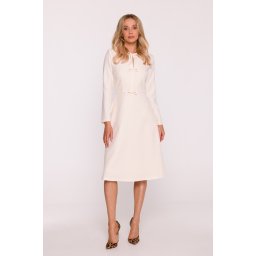 Rochie elegantă pentru femei, cu mâneci lungi, în formă de A - ivory