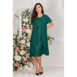 Rochie eleganta Caroline din voal ,nuanta de verde (Marime: 52, Culoare: VERDE)