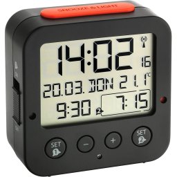Ceas TFA Digital radio alarm clock with temperature BINGO (black/red)