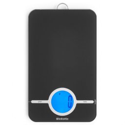 Cantar de bucatarie Brabantia Tasty+ 1001251, Pana la 5 kg, 3x baterii AAA, TARA, Ecran LCD, Gri inchis