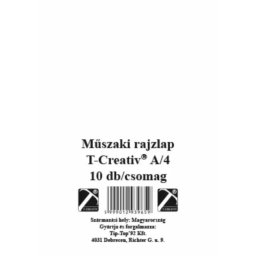 T-Creativ: Foaie de desen tehnic, fără lemn - A/4, 10 buc.