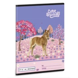 Animale drăguțe: Cai – caiet cu pătrățele A5