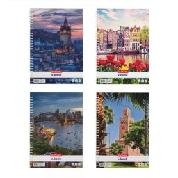 Caiet spiralat City, format A4, diverse modele