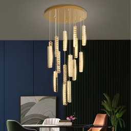 Candelabru din cristal LED Amiri 82W, 3 temperaturi de culoare, diametru 40 cm