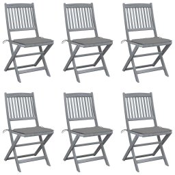 Scaune pliante de exterior cu perne 6 buc. lemn masiv de acacia GartenMobel Dekor
