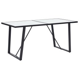 Masa de bucatarie, alb, 160 x 80 x 75 cm, sticla securizata GartenMobel Dekor