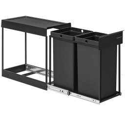 Cos de gunoi incorporabil SONGMICS cu 2 compartimente 2x15L, negru