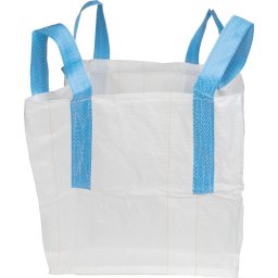 Sac Big Bag din PP 70x70x70 cm, cu 4 manere, alb, sarcina maxima 800 kg