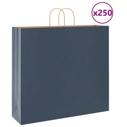 Saci de hartie 250 buc cu manere Albastru 54x15x49 cm GartenMobel Dekor