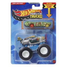 Hot Wheels Monster Trucks Airplane Mode cu masinuta metalica inclusa