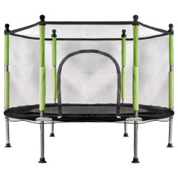 Trambulina pentru copii cu plasa de protectie 140 cm, 150 kg, verde