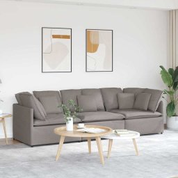 Canapea modulara cu perne, gri taupe, textil GartenMobel Dekor
