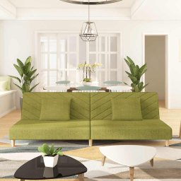 Canapea extensibila cu 2 locuri, 2 perne, verde, textil GartenMobel Dekor