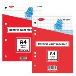 Rezerva caiet mecanic A4 50 file Daco