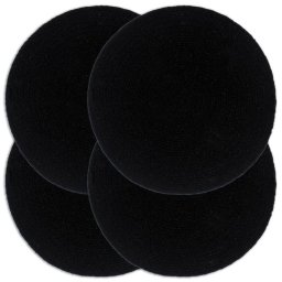 Naproane, 4 buc., negru, 38 cm, bumbac, rotund GartenMobel Dekor