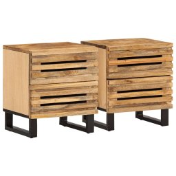 Noptiere, 2 buc., 40x34x46 cm, lemn masiv de mango brut GartenMobel Dekor