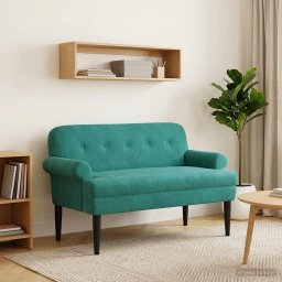 Canapea cu capitonaj butonat Turcoaz 120 x 66 x 78 cm Catifea GartenMobel Dekor