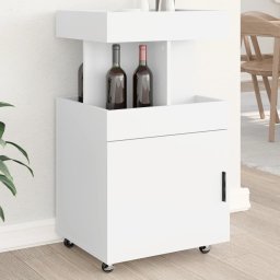Carucior de bar, alb, 50x41x89 cm, lemn prelucrat GartenMobel Dekor