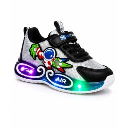 Adidasi cu lumini LED pentru baieti, Cosmonaut, Piele ecologica, Multicolor