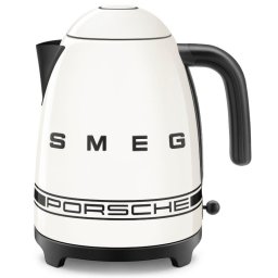 Cana electrica SMEG Porsche KLF03PCWEU, 2400 W, 1,7 l, Baza rotativa la 360°, Finisaj lucios, Alb