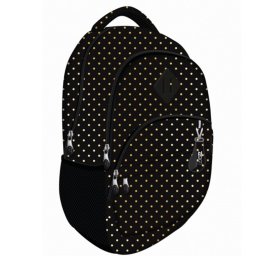 Ghiozdan Loozz Premium Golden Dots, 2 compartimente, negru