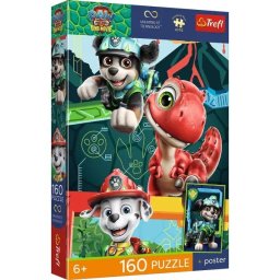 Trefl: Patrula Cățelușilor - Aventură cu dinozauri Premium Plus Kids puzzle - 160 piese