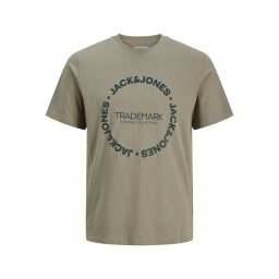 Jack & Jones Plus Tricou barbati big sizes, din bumbac, Regular Fit, JJBENSON, Olive (SELECTATI MARIMEA: 7XL)