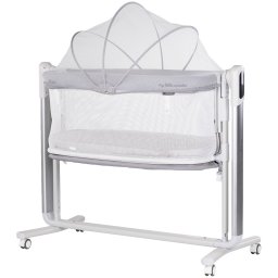 Leagan electric si patut pentru copii Chipolino Ultima cu laterala culisanta grey