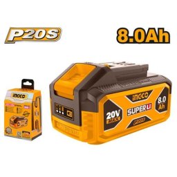 Acumulator INGCO FBLI2108, 20V, Li-Ion, 8Ah, indicator LED nivel baterie, compatibil platforma P20S, pentru scule electrice INGCO