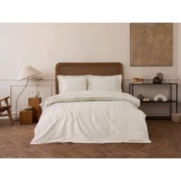 Set husa pilota + 2 fete de perna, satin bumbac 100%, 200x200 cm + 2x80x80 cm, inchidere nasturi, bej - Verificat A · Re-Bloom