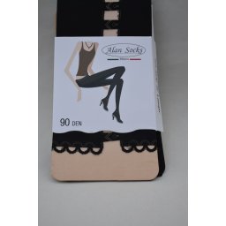 Ciorap pantalon de dama, culoare neagra, cu model deosebit (Culoare: NEGRU, Marime: UNIVERSAL)