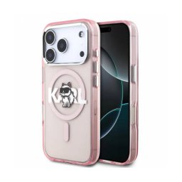 Husa Karl Lagerfeld MagSafe Apple iPhone 17 Pro IML Sketch Logo Choupette Roz