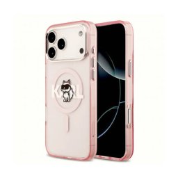 Husa Karl Lagerfeld MagSafe Apple iPhone 17 Pro Max IML Sketch Logo Choupette Roz