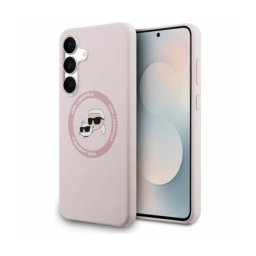 Husa Karl Lagerfeld MagSafe Samsung Galaxy S25 FE Silicone Karl & Choupette's Heads Roz