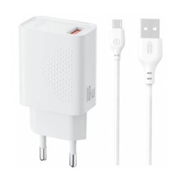 Incarcator XO Design Retea Cu Cablu microUSB L159 18W 3A 1 x USB-A Alb