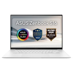 Laptop ASUS Zenbook S16 OLED 3K 16 inch AMD Ryzen AI 9 465 32GB 1TB SSD Windows 11 Pro White