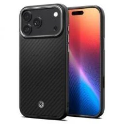 Husa Spigen Enzo Aramid T iPhone 17 Pro Max Black Silver