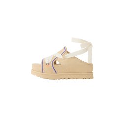 UGG Sandale 'Goldenstar Artistitch' nisipiu / bleumarin