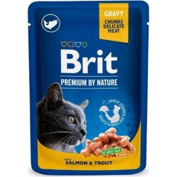 Brit Premium Cat plic cu somon și păstrăv (24 x 100 g = 1 carton) 2400 g