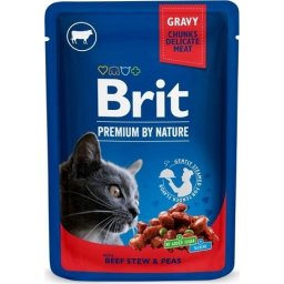 Brit Premium Cat plic pentru pisici cu tocăniță de vită și mazăre (48 x 100 g = 2 cartoane) 4800 g