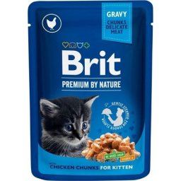 Brit Premium Kitten plic cu bucăți de pui pentru pisoi (24 x 100 g = 1 carton) 100 g