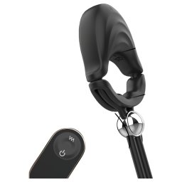 Sex HD - inel penian cu vibrație reglabilă și telecomandă (negru)
