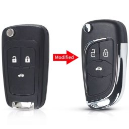 Carcasa cheie auto transformatoare Techstar cromata cu 3 butoane – compatibila Opel & Chevrolet Astra, Corsa, Cruze, Captiva, Aveo