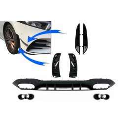 Difuzor spate cu flapsuri si grile laterale Mercedes A-Class V177 2018-2022